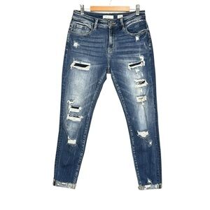 KanCan Skinny Jeans Distressed  Mid Rise Street Womens 27